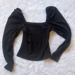 MinkPink Puff Sleeve, Cotton Crop, Size Small